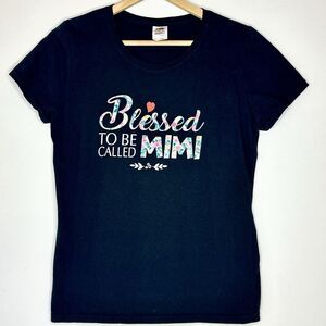 Blessed to be Called Mimi T-shirt Size large Fitted Tee Floral Wording Women’s‎